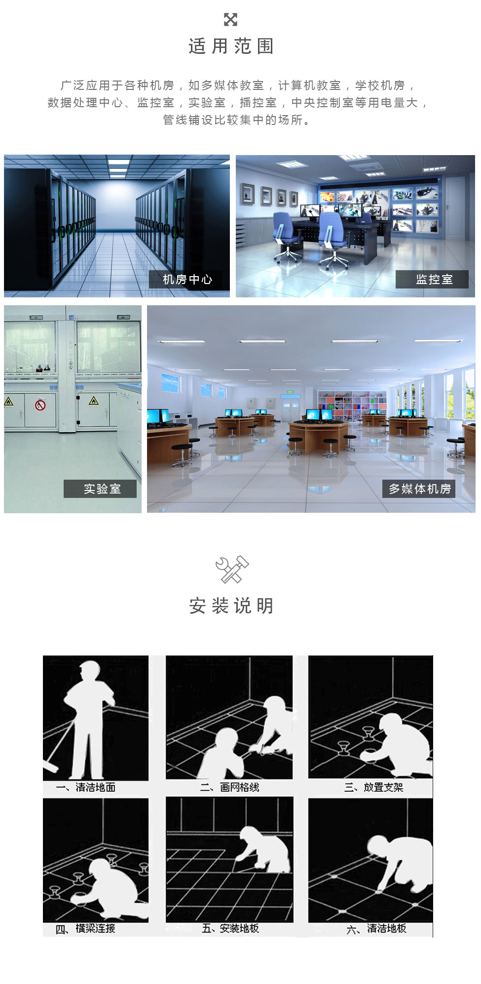 OA500全钢网络地板 办公楼架空防静电地板 OA网络机房地板(图4)